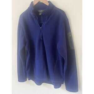 Eddie Bauer Womens XL Blue 1/2 ZIP High Route Grid Free Heat Fleece Jacket